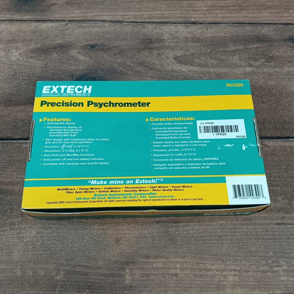Extech RH390 Precision Psychrometer Digital Humidity Temperature Meter - Picture 6 of 8